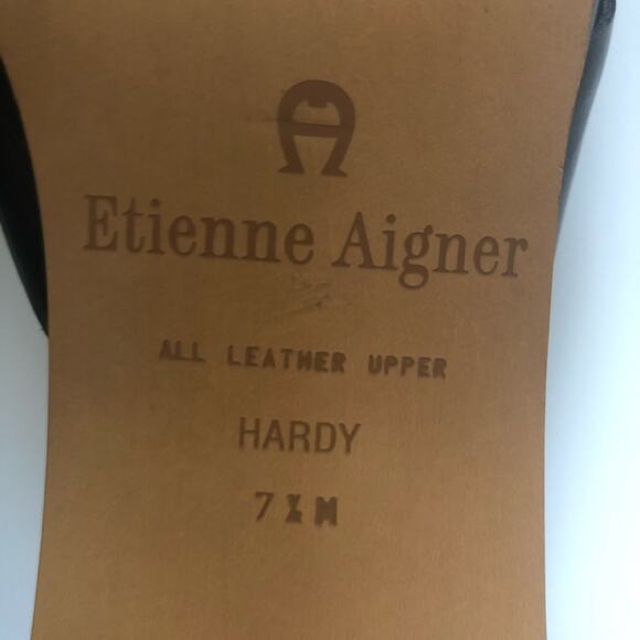 Etienne Aigner Hardy Slip On Sandal Mule Black Leather Vintage Y2K 7.5 GUC - Picture 9 of 11